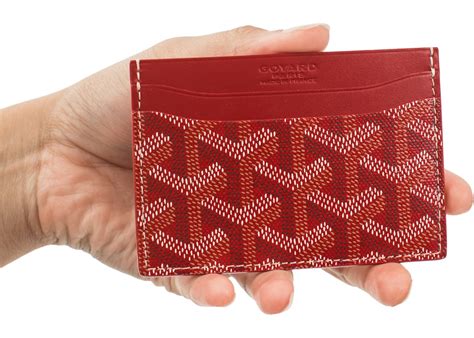 goyard saint sulpice card holder red|authentic goyard card holder.